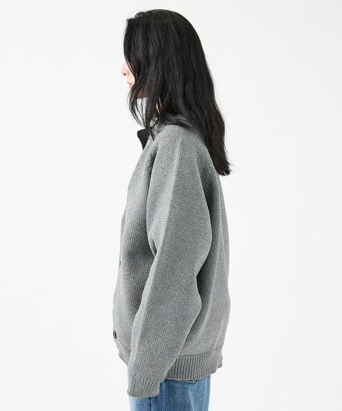 FORTUNA HOMME(フォルトゥナオム)の「【FORTUNA/フォルトゥナ】ECOTEC-Knit /オーバーサイズ カーディガン /ユニセックス【WEB限定】(ニット/セーター・メンズ・ライトグレー/ブラック/ライトベージュ・L/M)」の8枚目の写真