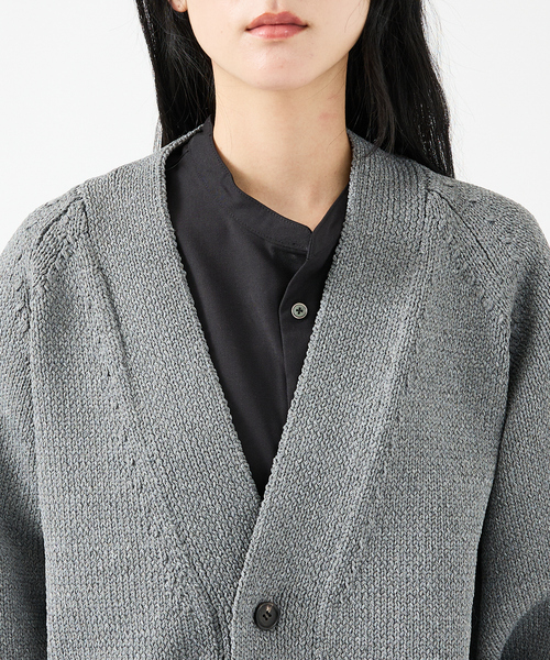 FORTUNA HOMME(フォルトゥナオム)の「【FORTUNA/フォルトゥナ】ECOTEC-Knit /オーバーサイズ カーディガン /ユニセックス【WEB限定】(ニット/セーター・メンズ・ライトグレー/ブラック/ライトベージュ・L/M)」の10枚目の写真