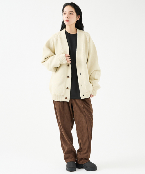 FORTUNA HOMME(フォルトゥナオム)の「【FORTUNA/フォルトゥナ】ECOTEC-Knit /オーバーサイズ カーディガン /ユニセックス【WEB限定】(ニット/セーター・メンズ・ライトグレー/ブラック/ライトベージュ・L/M)」の13枚目の写真