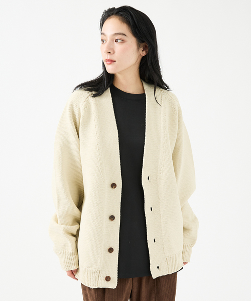 FORTUNA HOMME(フォルトゥナオム)の「【FORTUNA/フォルトゥナ】ECOTEC-Knit /オーバーサイズ カーディガン /ユニセックス【WEB限定】(ニット/セーター・メンズ・ライトグレー/ブラック/ライトベージュ・L/M)」の14枚目の写真