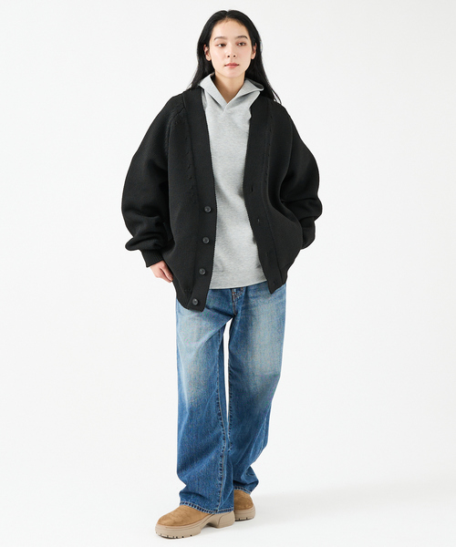 FORTUNA HOMME(フォルトゥナオム)の「【FORTUNA/フォルトゥナ】ECOTEC-Knit /オーバーサイズ カーディガン /ユニセックス【WEB限定】(ニット/セーター・メンズ・ライトグレー/ブラック/ライトベージュ・L/M)」の16枚目の写真