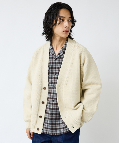 FORTUNA HOMME(フォルトゥナオム)の「【FORTUNA/フォルトゥナ】ECOTEC-Knit /オーバーサイズ カーディガン /ユニセックス【WEB限定】(ニット/セーター・メンズ・ライトグレー/ブラック/ライトベージュ・L/M)」の19枚目の写真