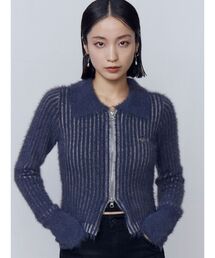 EMODA | シャギープレーティングジップトップス(ニット/セーター)