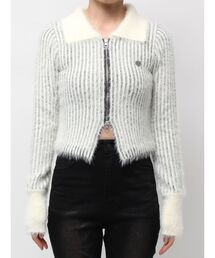 EMODA | シャギープレーティングジップトップス(ニット/セーター)