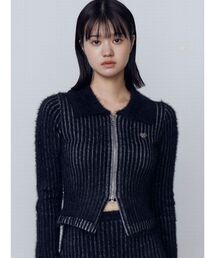 EMODA | シャギープレーティングジップトップス(ニット/セーター)