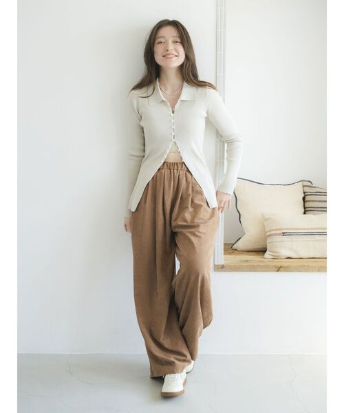 Ungrid（アングリッド）の「ピーチ起毛ラフパンツ（その他パンツ・レディース・チャコールグレー/ダークブラウン/アイボリー・FREE）」の5枚目の写真