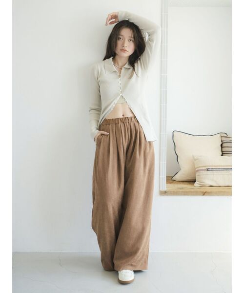 Ungrid（アングリッド）の「ピーチ起毛ラフパンツ（その他パンツ・レディース・チャコールグレー/ダークブラウン/アイボリー・FREE）」の6枚目の写真
