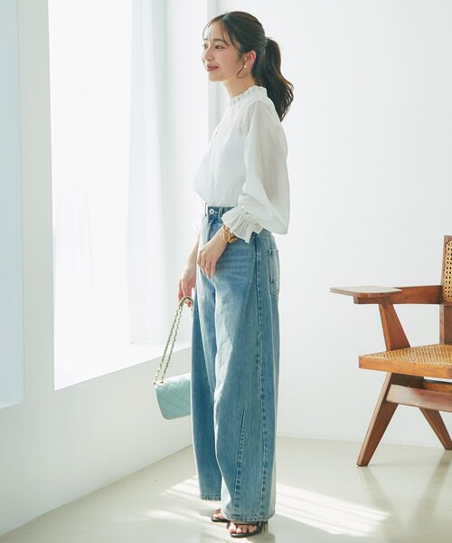 La boutique BonBon(ラブティックボンボン)の「【お上品映え】キャンディスリーブセミシアーブラウス(シャツ/ブラウス・レディース・ホワイト/ピンク・FREE)」の7枚目の写真
