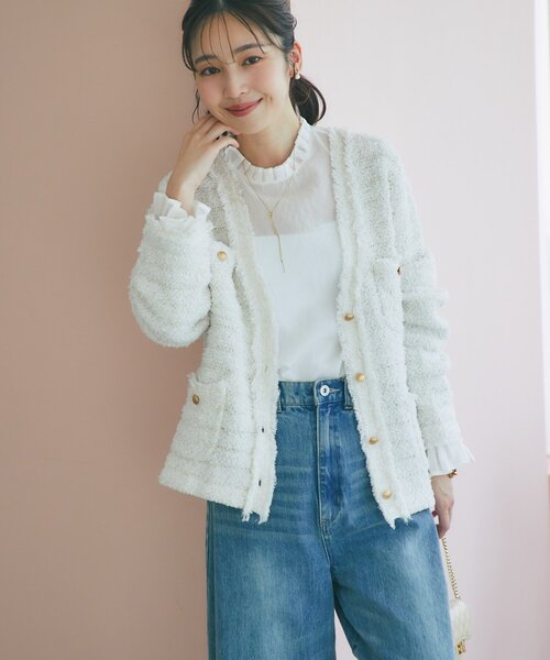 La boutique BonBon(ラブティックボンボン)の「【お上品映え】キャンディスリーブセミシアーブラウス(シャツ/ブラウス・レディース・ホワイト/ピンク・FREE)」の9枚目の写真