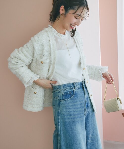 La boutique BonBon(ラブティックボンボン)の「【お上品映え】キャンディスリーブセミシアーブラウス(シャツ/ブラウス・レディース・ホワイト/ピンク・FREE)」の10枚目の写真