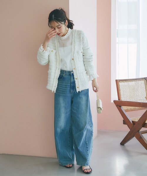 La boutique BonBon(ラブティックボンボン)の「【お上品映え】キャンディスリーブセミシアーブラウス(シャツ/ブラウス・レディース・ホワイト/ピンク・FREE)」の11枚目の写真