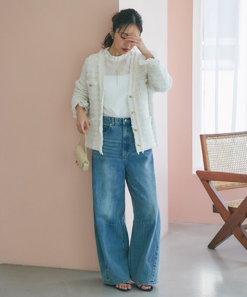 La boutique BonBon(ラブティックボンボン)の「【お上品映え】キャンディスリーブセミシアーブラウス(シャツ/ブラウス・レディース・ホワイト/ピンク・FREE)」の12枚目の写真