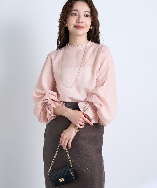 La boutique BonBon(ラブティックボンボン)の「【お上品映え】キャンディスリーブセミシアーブラウス(シャツ/ブラウス・レディース・ホワイト/ピンク・FREE)」の22枚目の写真