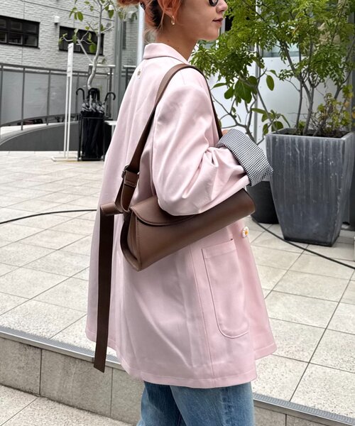 HELLO.SANFRANCISCO（ハローサンフランシスコ）の「【HELLO.SANFRANCISCO/ハローサンフランシスコ】ネーム刺繍マーガレット釦ビッグジャケット（テーラードジャケット・レディース・グレー/ピンク/ブラウン・ONE SIZE）」の20枚目の写真