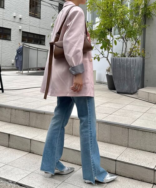 HELLO.SANFRANCISCO（ハローサンフランシスコ）の「【HELLO.SANFRANCISCO/ハローサンフランシスコ】ネーム刺繍マーガレット釦ビッグジャケット（テーラードジャケット・レディース・グレー/ピンク/ブラウン・ONE SIZE）」の22枚目の写真