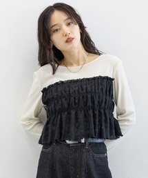 RAGEBLUE | レースビスチェドッキングベロアプルオーバー(Tシャツ/カットソー)