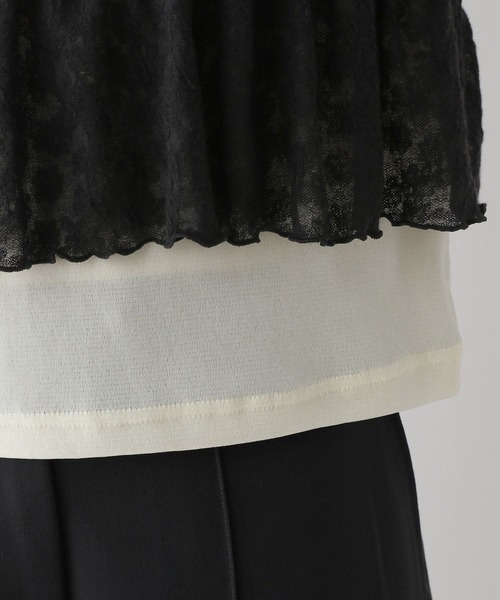 RAGEBLUE（レイジブルー）の「レースビスチェドッキングベロアプルオーバー（Tシャツ/カットソー・レディース・ホワイト×ブラック/ブラック×グレー・FREE）」の15枚目の写真