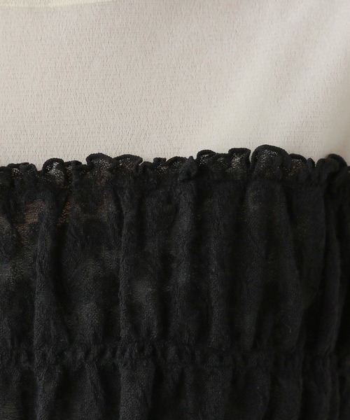 RAGEBLUE（レイジブルー）の「レースビスチェドッキングベロアプルオーバー（Tシャツ/カットソー・レディース・ホワイト×ブラック/ブラック×グレー・FREE）」の16枚目の写真