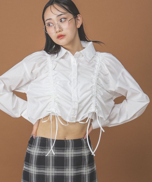 3.3 Field Trip （3.3フィールドトリップ）の「3.3 Field Trip／シャーリング長袖シャツ（シャツ/ブラウス・レディース・その他1/オフホワイト/サックスブルー・FREE）」の21枚目の写真