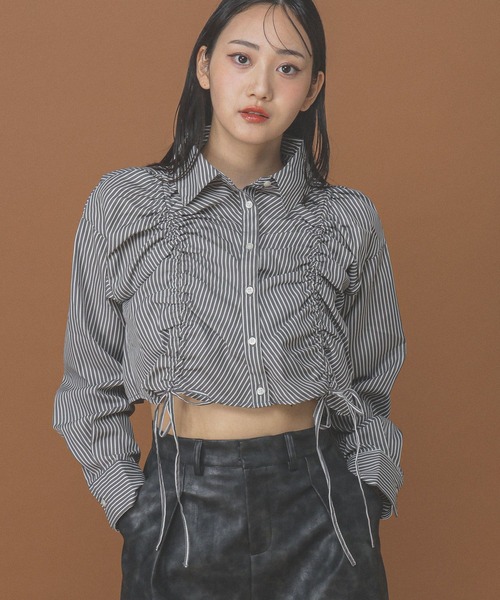 3.3 Field Trip （3.3フィールドトリップ）の「3.3 Field Trip／シャーリング長袖シャツ（シャツ/ブラウス・レディース・その他1/オフホワイト/サックスブルー・FREE）」の16枚目の写真