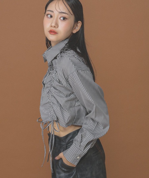 3.3 Field Trip （3.3フィールドトリップ）の「3.3 Field Trip／シャーリング長袖シャツ（シャツ/ブラウス・レディース・その他1/オフホワイト/サックスブルー・FREE）」の17枚目の写真