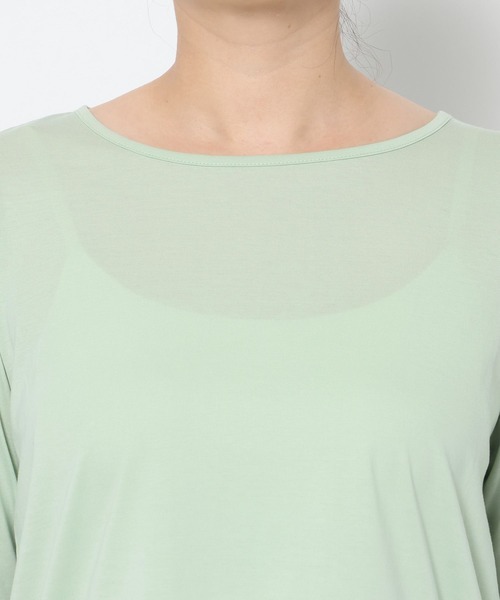 mysty woman（ミスティウーマン）の「シアーキリカエロンT 594039（Tシャツ/カットソー・レディース・ブラック/ホワイト/ライトグリーン・FREE）」の10枚目の写真