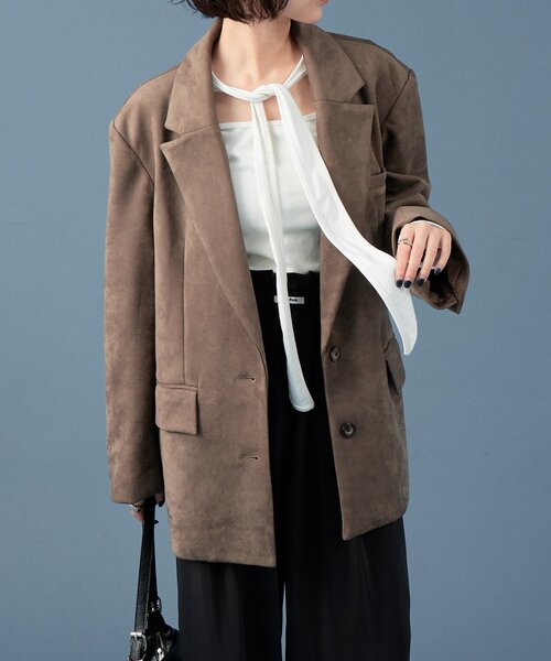 セール】フェイクスウェードジャケット（テーラードジャケット