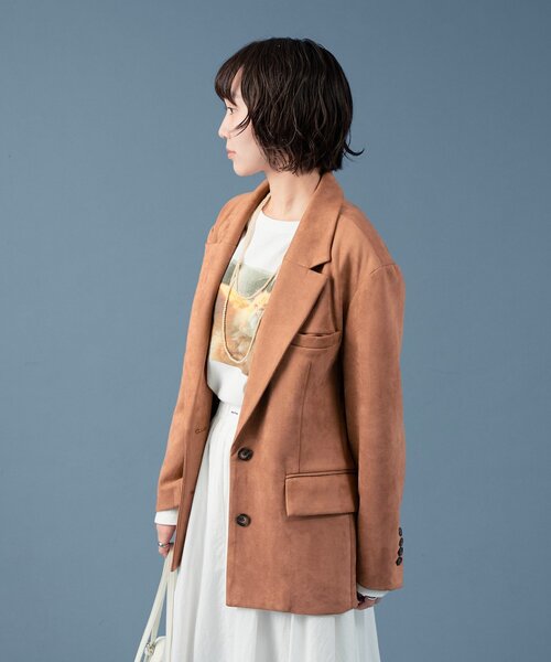 mystic(ミスティック)の「フェイクスウェードジャケット(テーラードジャケット・レディース・イエロー/キャメル/オリーブ・1/2)」の20枚目の写真