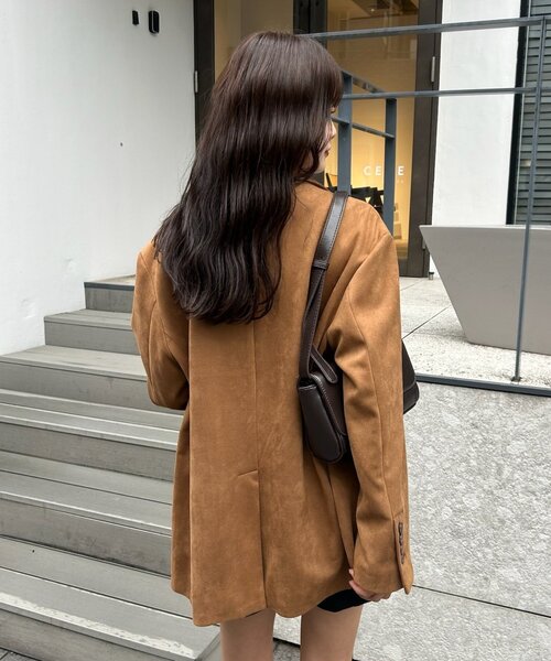 mystic(ミスティック)の「フェイクスウェードジャケット(テーラードジャケット・レディース・イエロー/キャメル/オリーブ・1/2)」の10枚目の写真