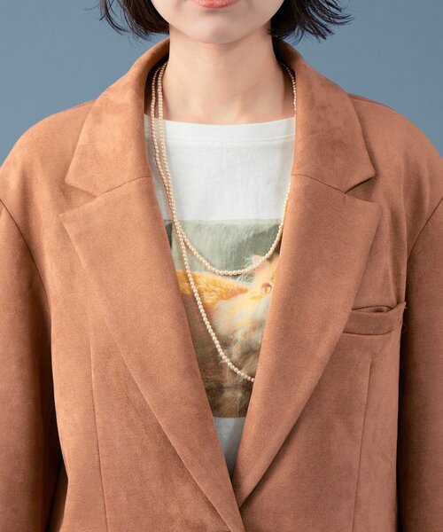 mystic(ミスティック)の「フェイクスウェードジャケット(テーラードジャケット・レディース・イエロー/キャメル/オリーブ・1/2)」の5枚目の写真