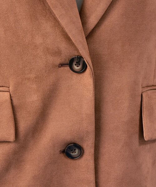 mystic(ミスティック)の「フェイクスウェードジャケット(テーラードジャケット・レディース・イエロー/キャメル/オリーブ・1/2)」の4枚目の写真