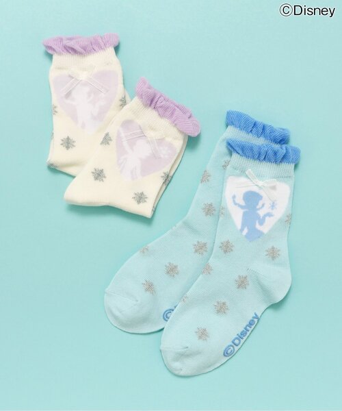 Ampersand（アンパサンド）の「【ディズニーキャラクター/FROZEN】ソックス（ソックス/靴下・キッズ・アイボリー/サックスブルー・15 /18/21）」の3枚目の写真