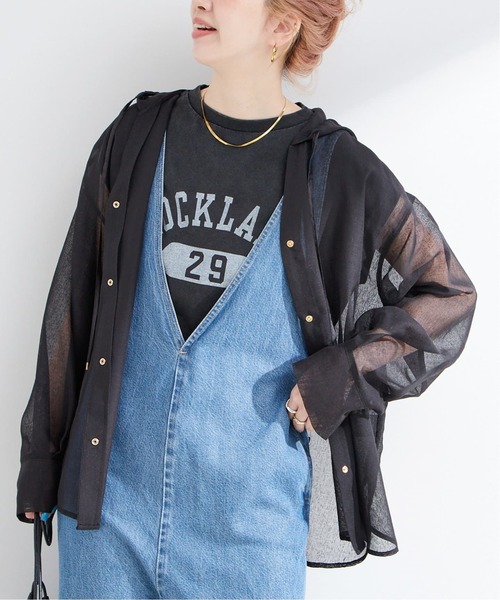 B.C STOCK(ベーセーストック)の「《追加9》手洗い可 / フードシアーブルゾン(ブルゾン・レディース・ブルー/ウッド/ホワイト/ブラック・FREE)」の3枚目の写真