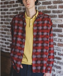 BEAMS PLUS | ブラッシュド サテン チェック オープンカラー シャツ(シャツ/ブラウス)