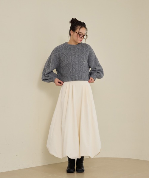 OLUN(オルン)の「long balloon skirt/ロングバルーンスカート(スカート・レディース・ブラック/アイボリー・SMALL/MEDIUM)」の20枚目の写真
