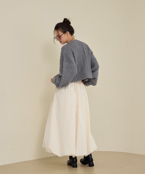 OLUN(オルン)の「long balloon skirt/ロングバルーンスカート(スカート・レディース・ブラック/アイボリー・SMALL/MEDIUM)」の21枚目の写真
