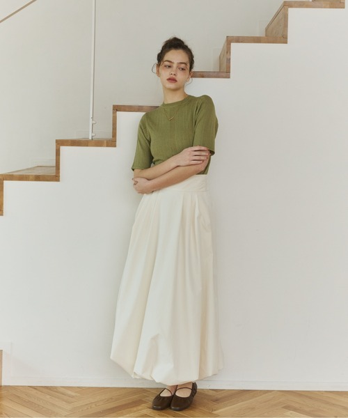 OLUN ロングバルーンスカート アイボリー long balloon skirt/ロングバルーンスカート（スカート）｜OLUN