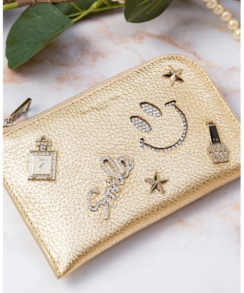 サロンドアルファード　ルクーチェ L字ミニ財布 イタリア製牛革 ゴールド ルクーチェ L字ファスナー ミニ財布（財布）｜SALON DE ALFURD TOKYO