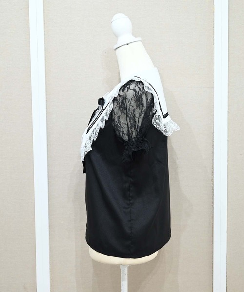MA*RS(アメーバーマーズ)の「アーム付きクロス刺繍ブラウス(シャツ/ブラウス・レディース・ホワイト/ブラック・FREE)」の4枚目の写真