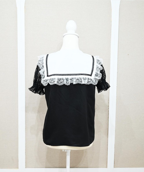 MA*RS(アメーバーマーズ)の「アーム付きクロス刺繍ブラウス(シャツ/ブラウス・レディース・ホワイト/ブラック・FREE)」の9枚目の写真