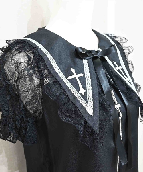 MA*RS(アメーバーマーズ)の「アーム付きクロス刺繍ブラウス(シャツ/ブラウス・レディース・ホワイト/ブラック・FREE)」の13枚目の写真