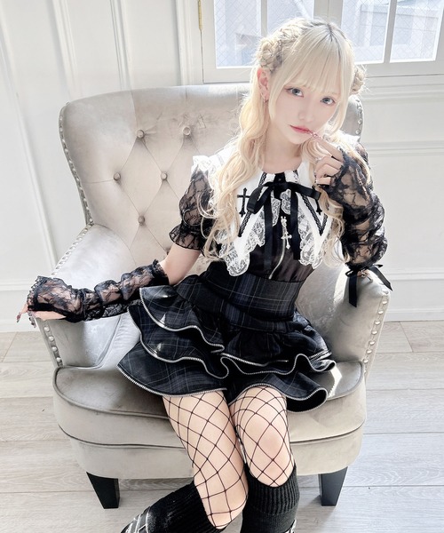 MA*RS(アメーバーマーズ)の「アーム付きクロス刺繍ブラウス(シャツ/ブラウス・レディース・ホワイト/ブラック・FREE)」の17枚目の写真