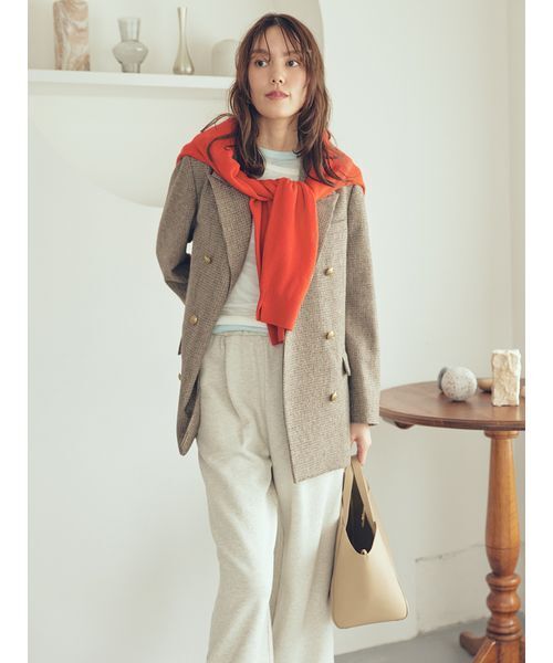 Mila Owen（ミラオーウェン）の「【セットアップ対応】裾ドロストコットンスウェットパンツ（その他パンツ・レディース・ライトグレー/バーガンディー/ネイビー/ライトブルー・0/1）」の16枚目の写真