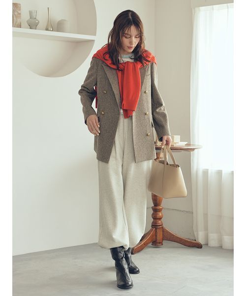 Mila Owen（ミラオーウェン）の「【セットアップ対応】裾ドロストコットンスウェットパンツ（その他パンツ・レディース・ライトグレー/バーガンディー/ネイビー/ライトブルー・0/1）」の17枚目の写真