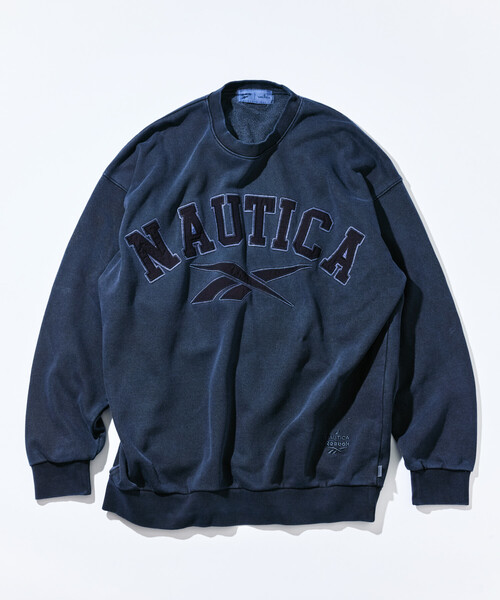 NAUTICA（ノーティカ）の「Reebok×NAUTICA/リーボック×ノーティカ 【Exclusive】 ダブルネーム アーチロゴ ピグメント ヘビーウェイト クルーネックスウェット（スウェット・メンズ・イエロー/ブラック/ネイビー・LARGE/SMALL/X-LARGE/MEDIUM）」の2枚目の写真