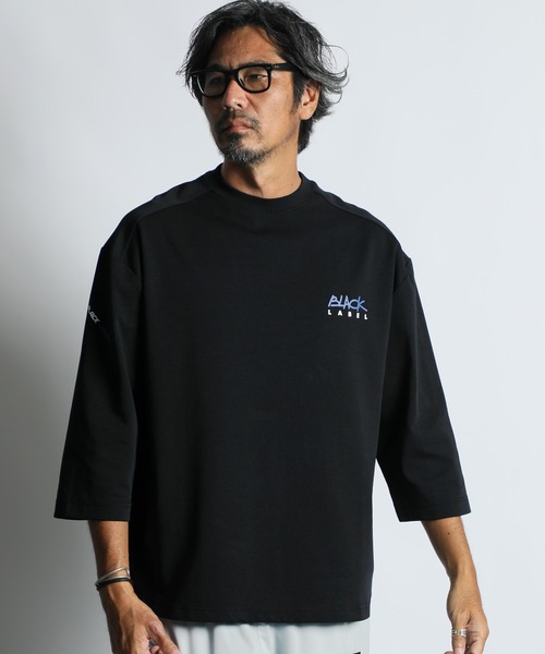BLACK LABEL〕SORONA PONTE ROUND HEM 3Q TEE：セットアップ ポンチ