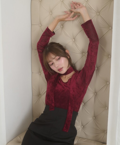 セール】sheer velor choker tops / シアーベロアチョーカートップス