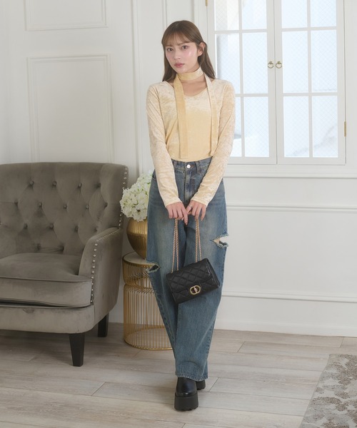 セール】sheer velor choker tops / シアーベロアチョーカートップス