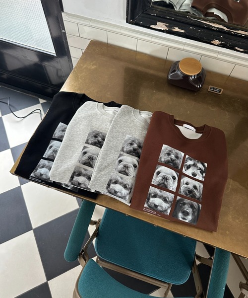 MYMOOD.（マイムード）の「Dogフォトスウェット 犬アニマルフォトオーバースウェット（スウェット・レディース・ブラック/グレー/ブラウン/ライトグレー・FREE）」の4枚目の写真