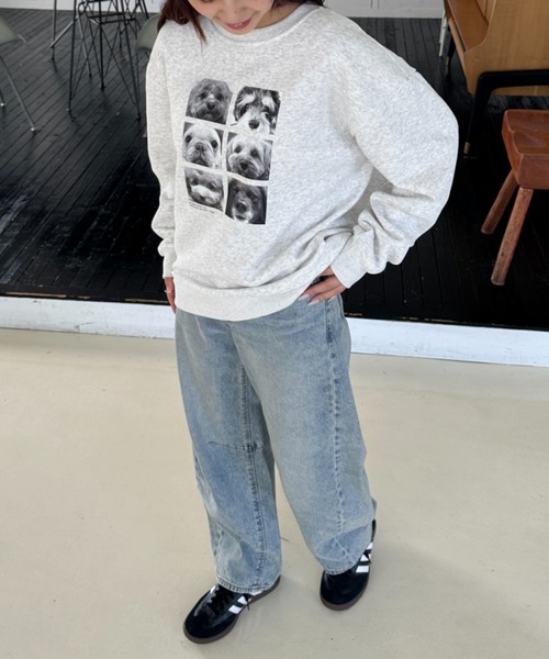 MYMOOD.（マイムード）の「Dogフォトスウェット 犬アニマルフォトオーバースウェット（スウェット・レディース・ブラック/グレー/ブラウン/ライトグレー・FREE）」の19枚目の写真